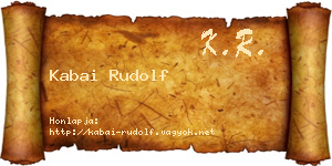 Kabai Rudolf névjegykártya
